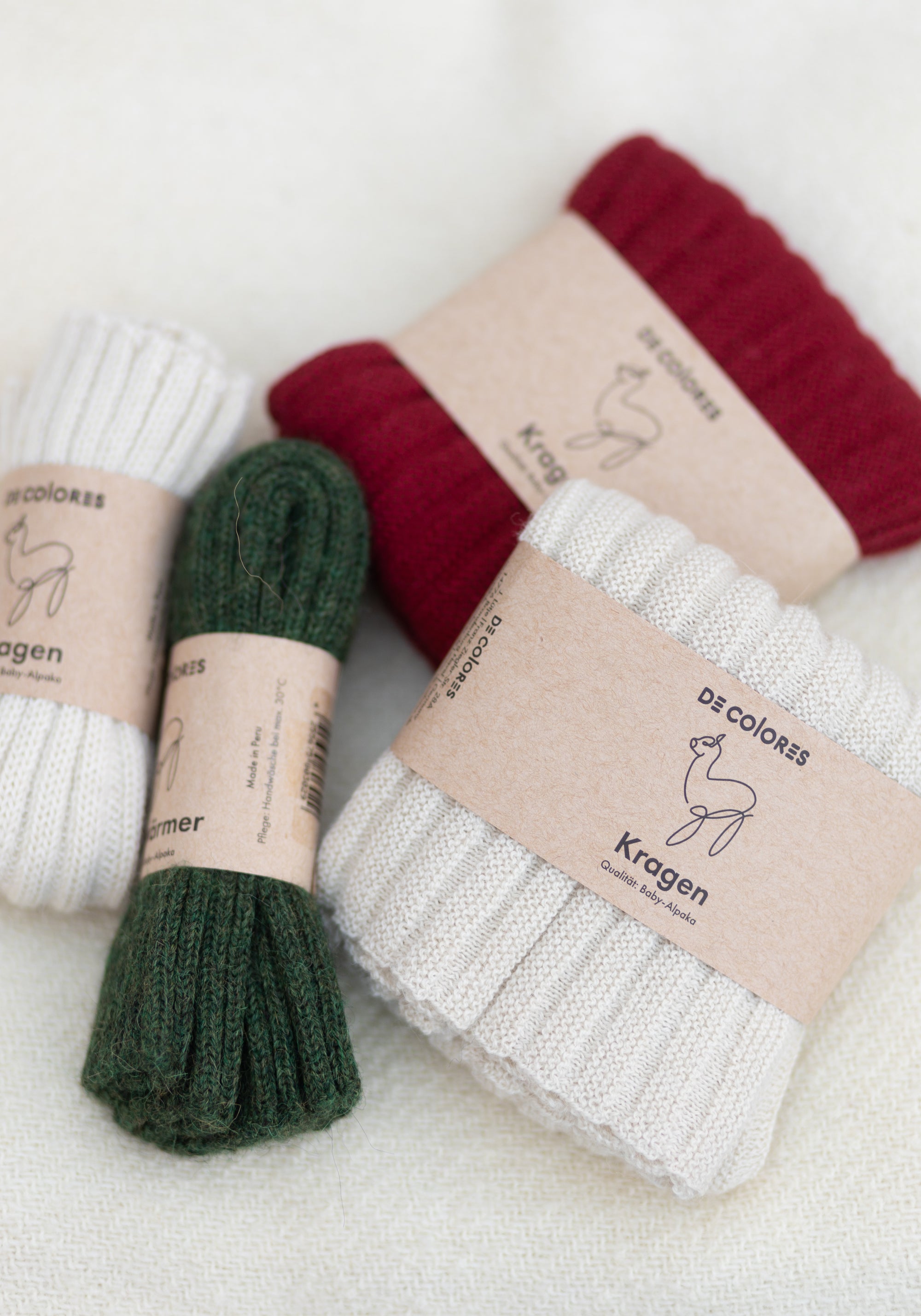 Fular circular din baby alpaca - White