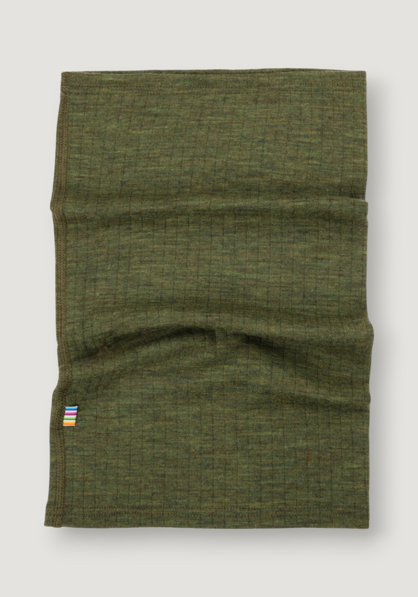 Fular circular lână merinos - Basic Dark Olive 4-6 ani