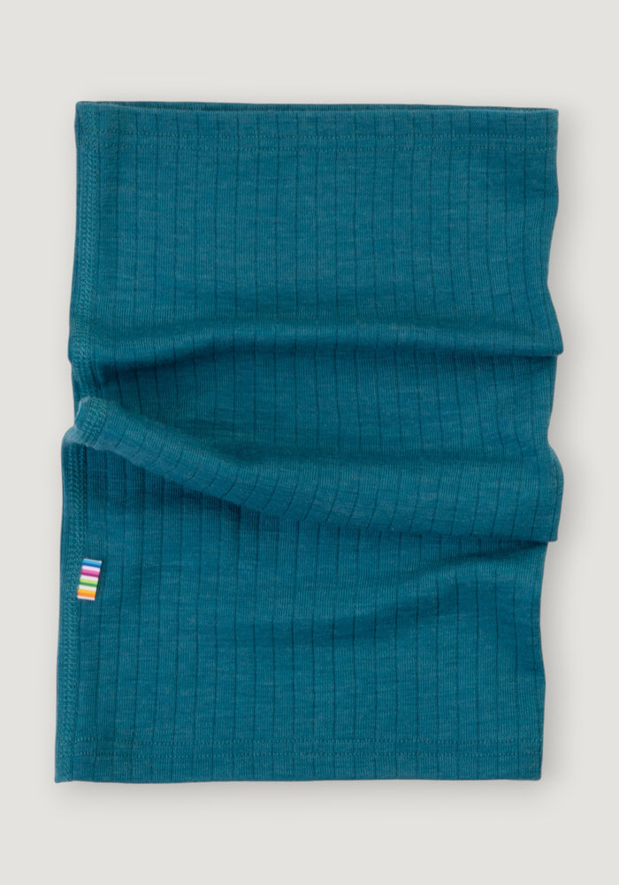 Fular circular din lână merinos - Basic Turquoise