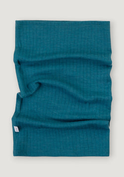 Fular circular din lână merinos - Basic Turquoise