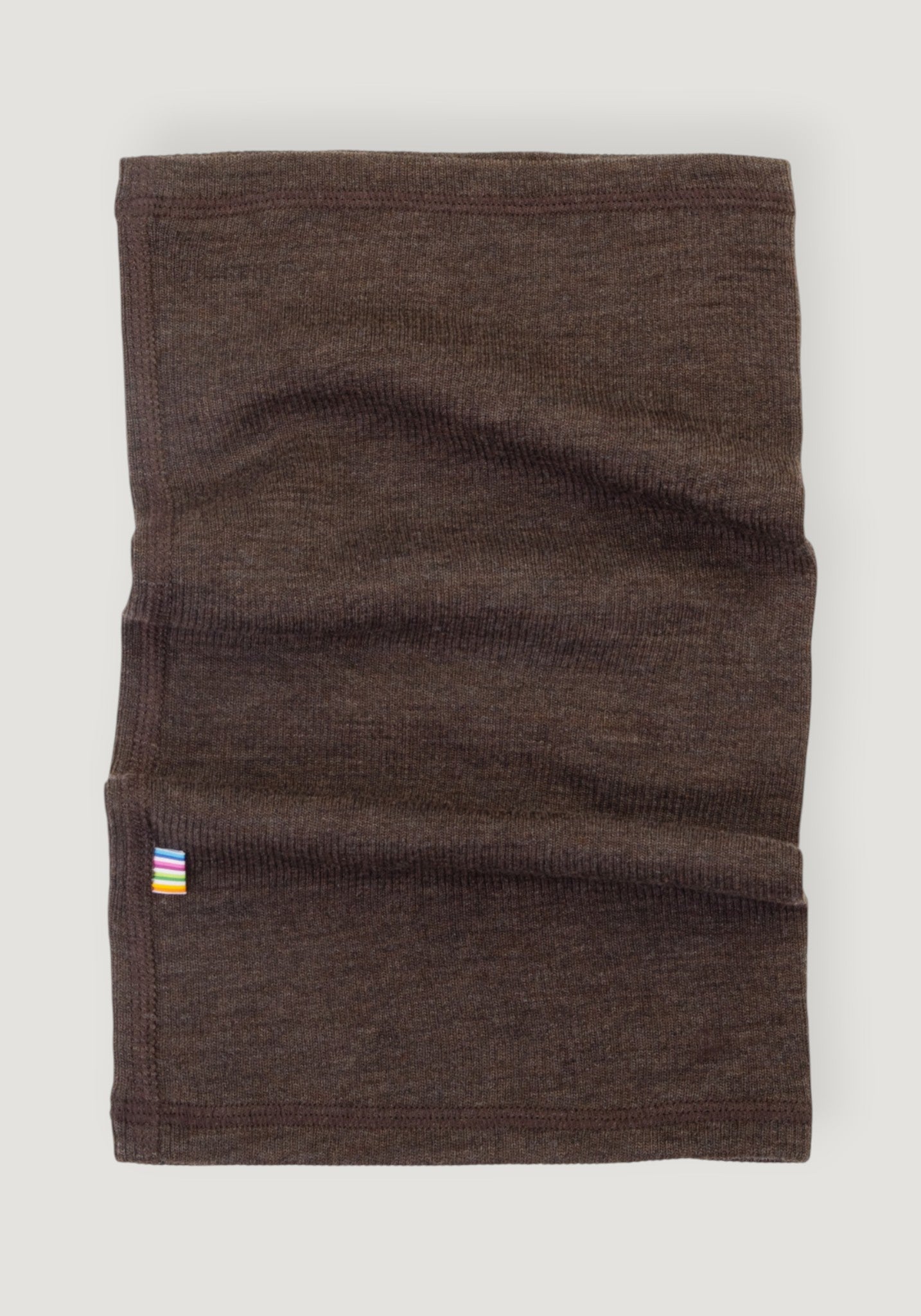 Fular circular din lână merinos - Brown Melange