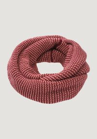 Fular circular adulți din lână merinos - Cassis/Soft Pink