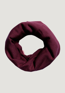 Fular circular din lână merinos - Cherry