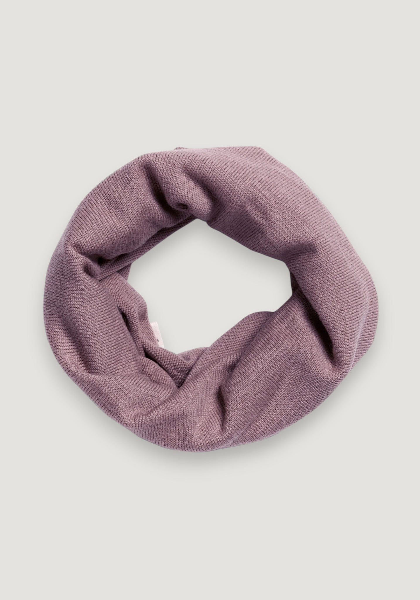 Fular circular din lână merinos - Mauve