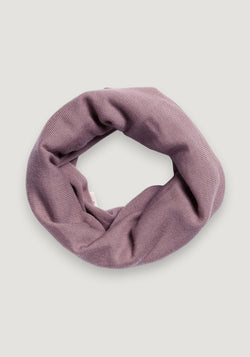 Fular circular din lână merinos - Mauve