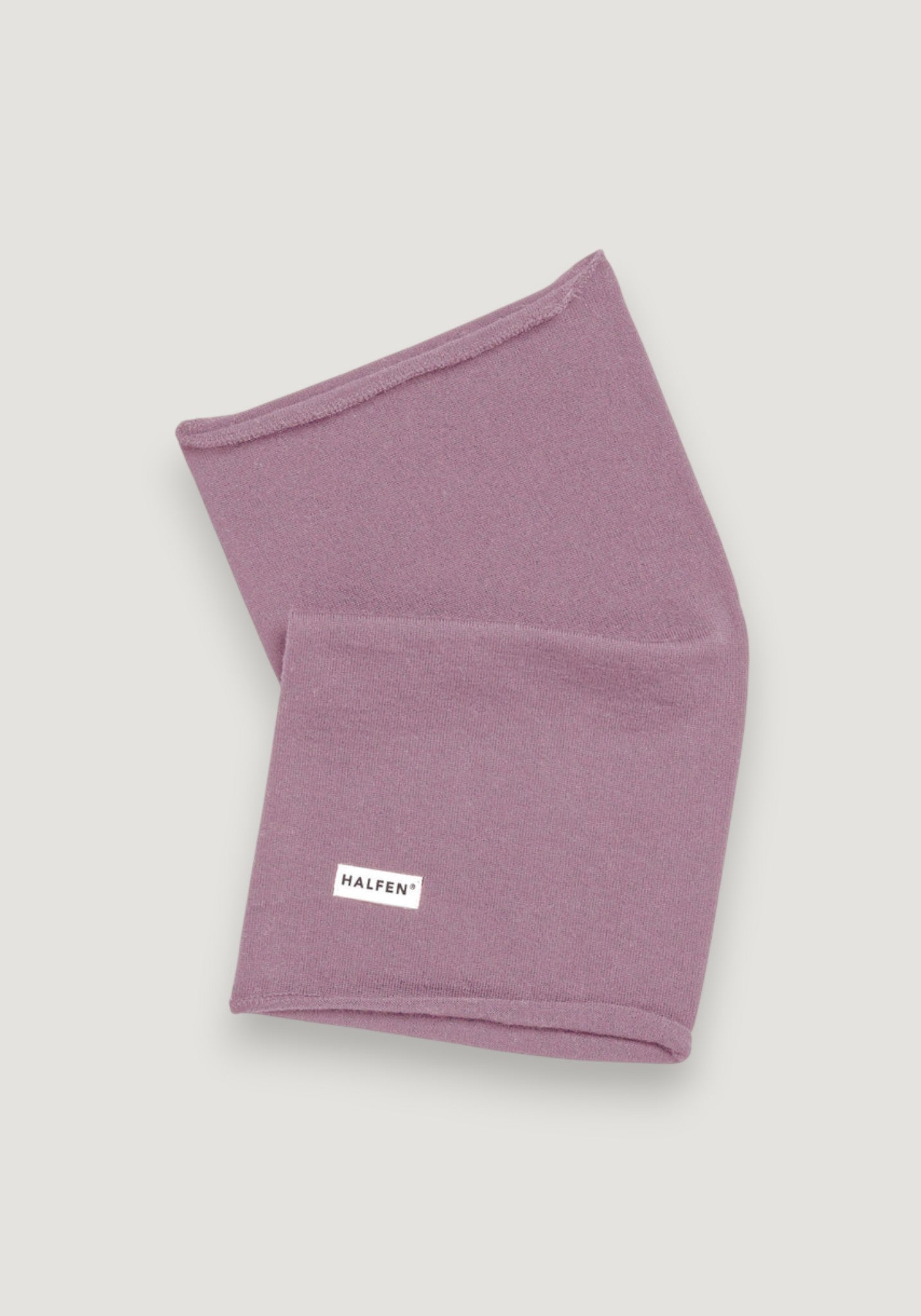 Fular circular din lână merinos - Mauve