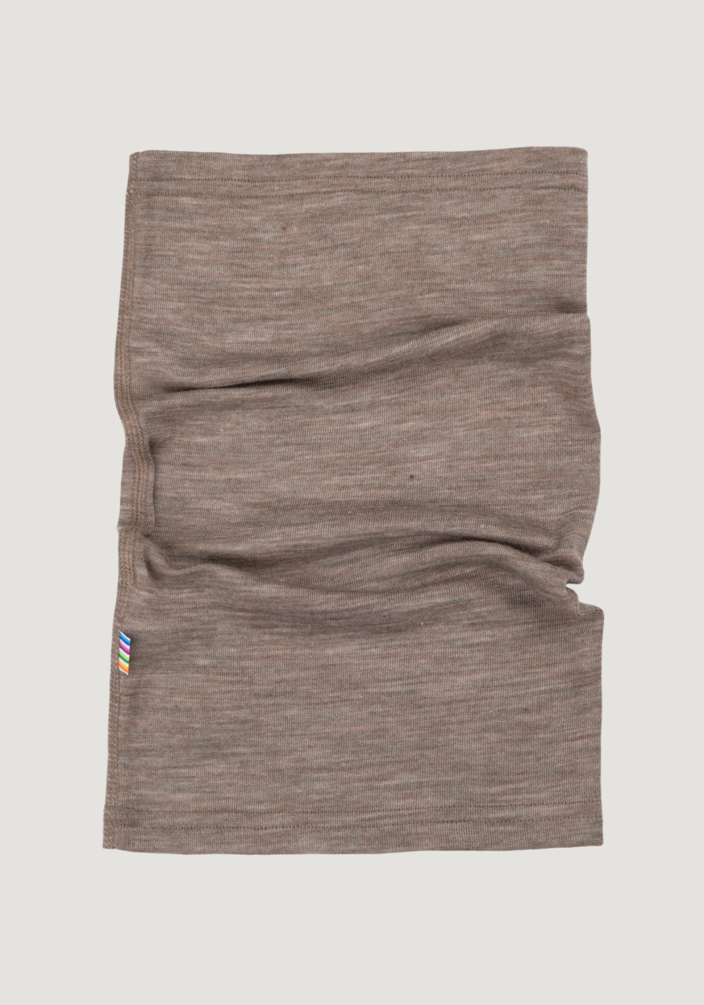 Fular circular din lână merinos și mătase - Beige Melange