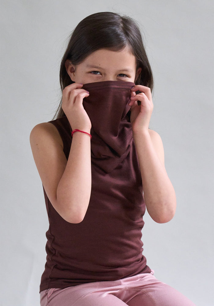 Fular tubular lână merinos super fină - Snood Chocolate Brown Default Title