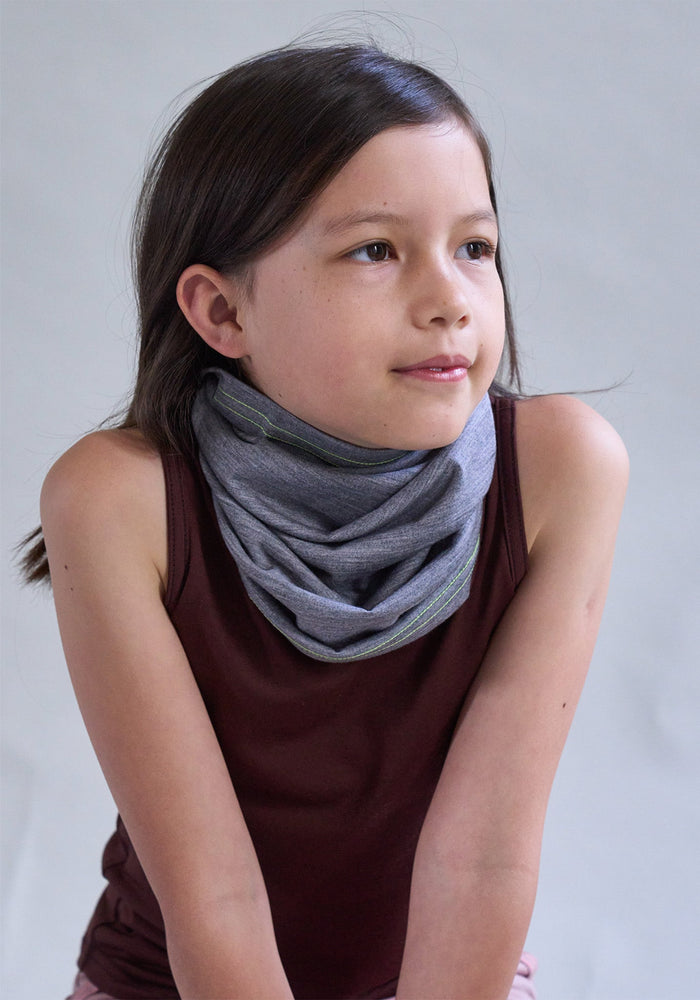 Fular tubular lână merinos super fină - Snood Grey Default Title