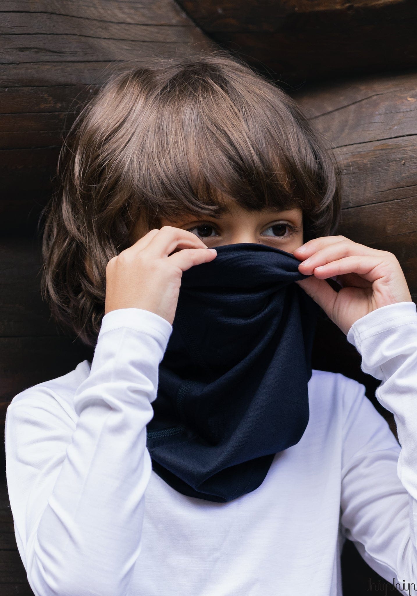 Fular tubular lână merinos super fină - Snood Midnight Smalls HipHip.ro