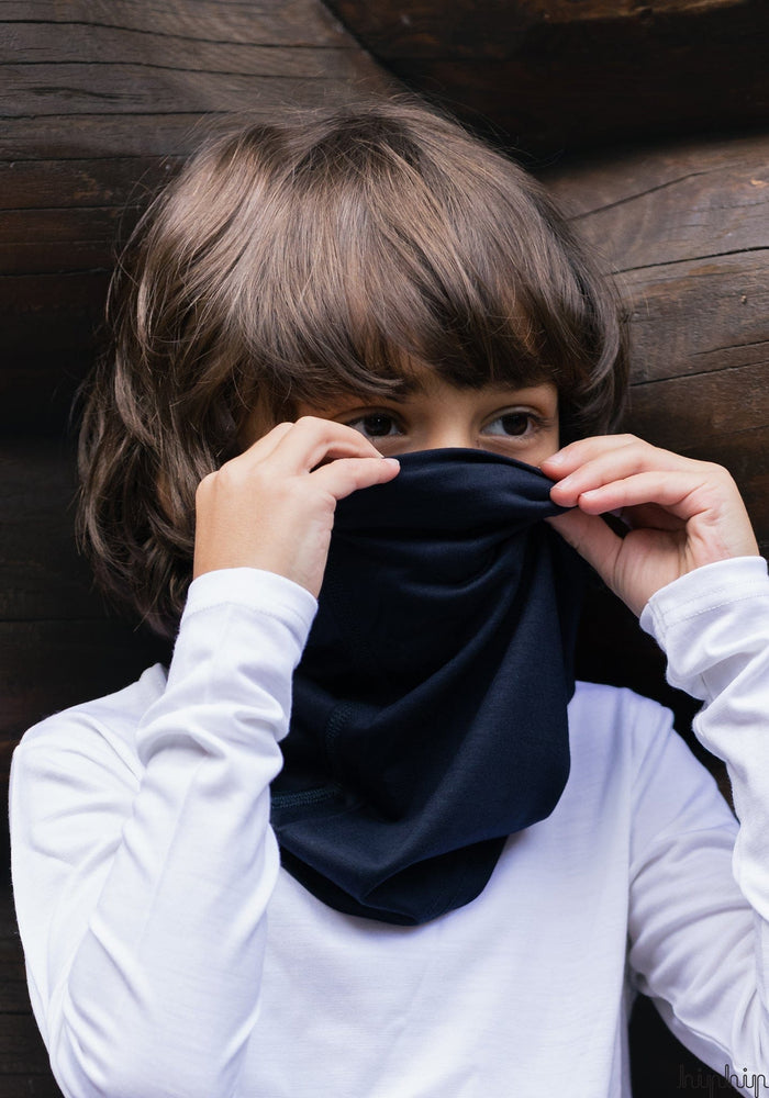 Fular tubular lână merinos super fină - Snood Midnight Smalls HipHip.ro