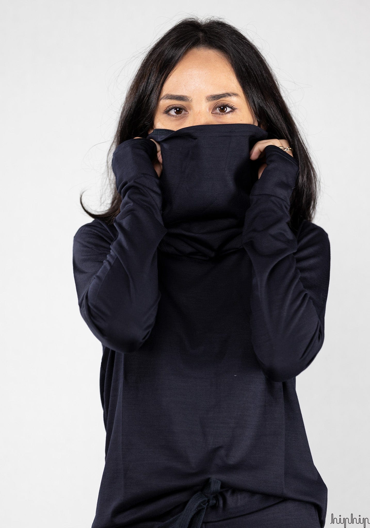 Fular tubular lână merinos super fină - Snood Midnight Smalls HipHip.ro