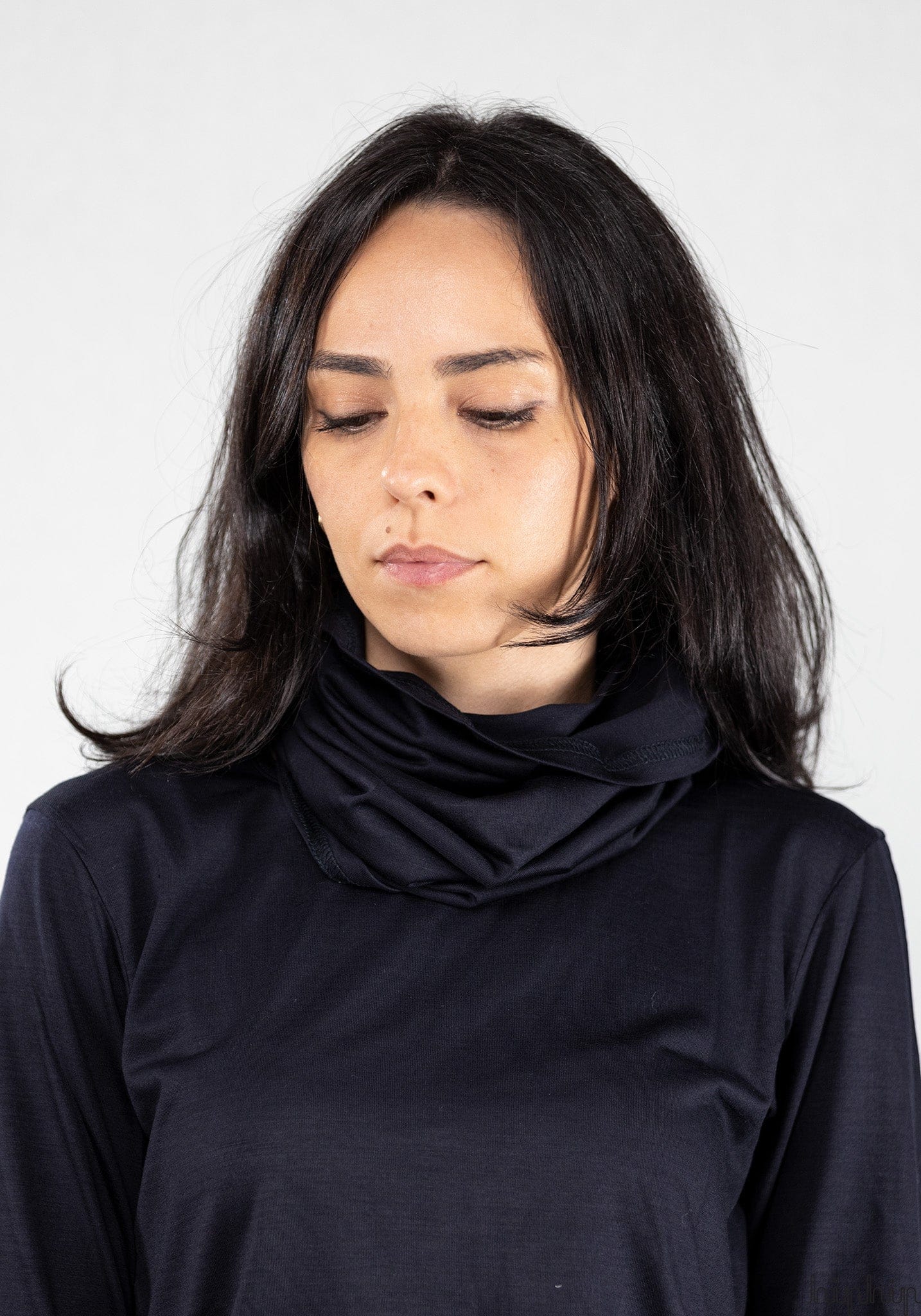 Fular tubular lână merinos super fină - Snood Midnight Smalls HipHip.ro