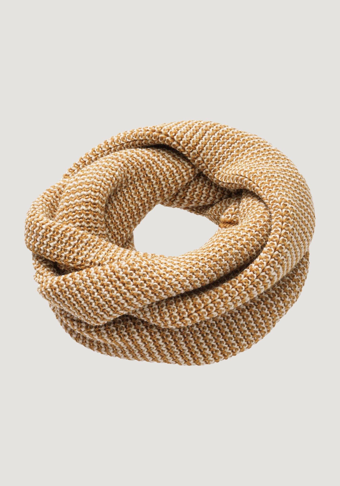 Fular circular adulți din lână merinos - Toffee/Natural