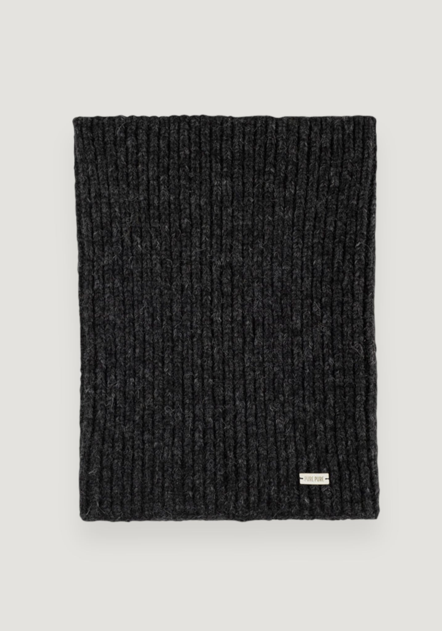 Fular tubular femei din baby alpaca, bumbac și lână - Anthracite onesize adulti