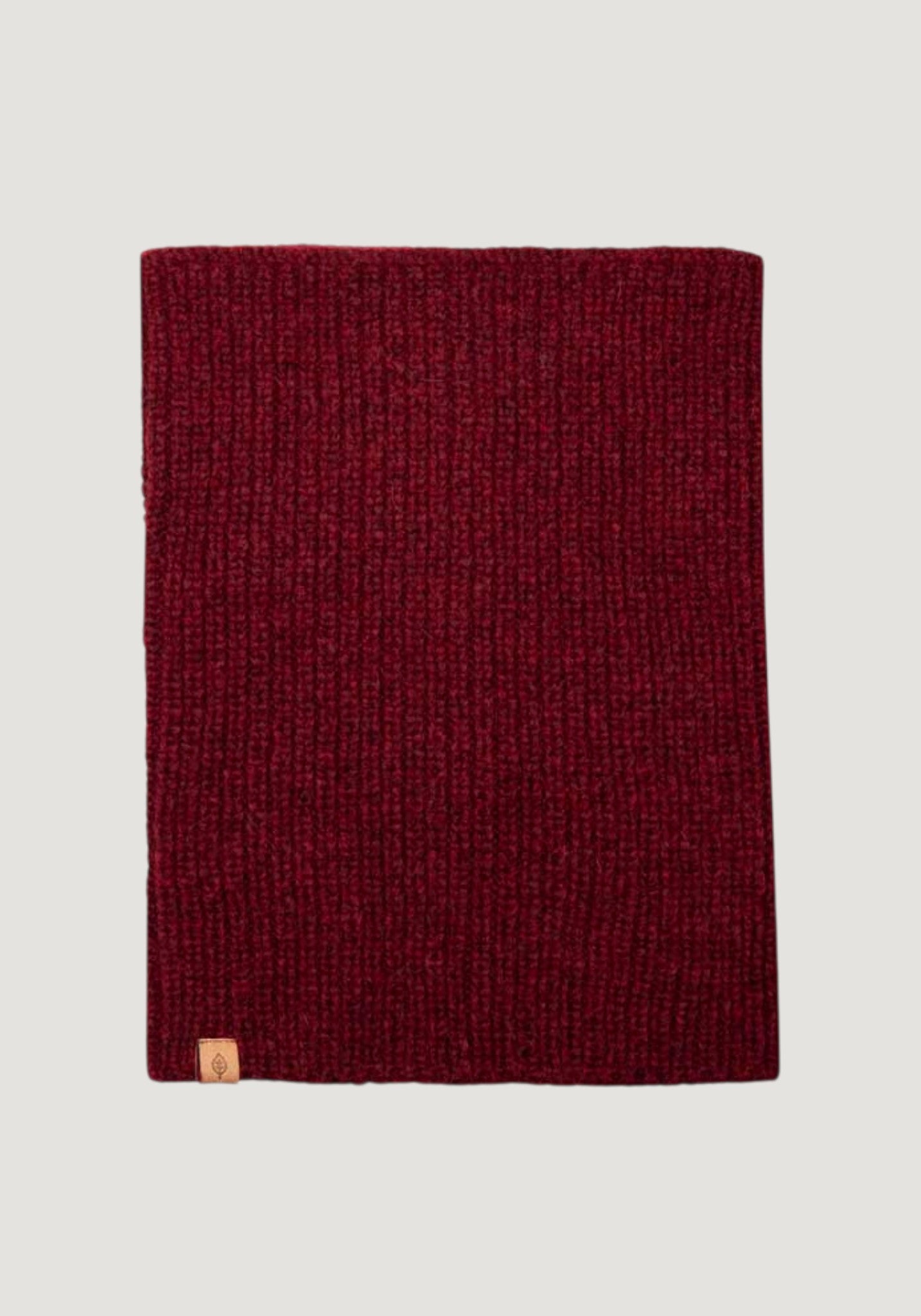 Fular circular femei din baby alpaca, bumbac și lână merinos - Burgundy