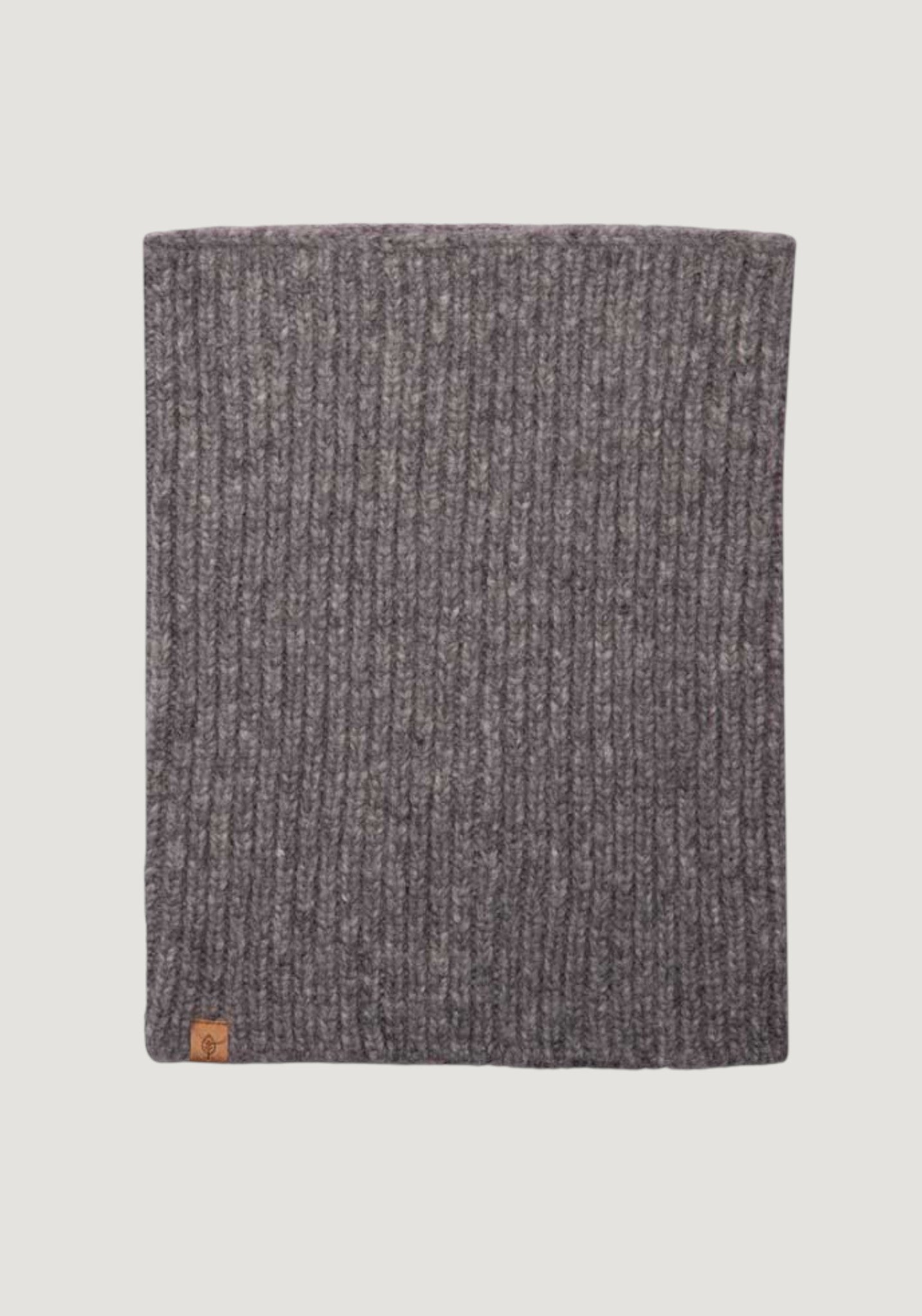 Fular circular femei din baby alpaca, bumbac și lână merinos - Grey Melange