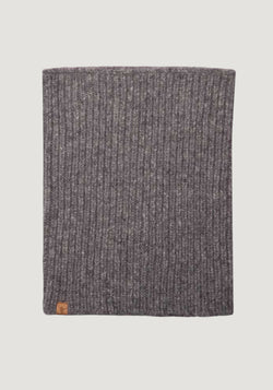 Fular circular femei din baby alpaca, bumbac și lână merinos - Grey Melange