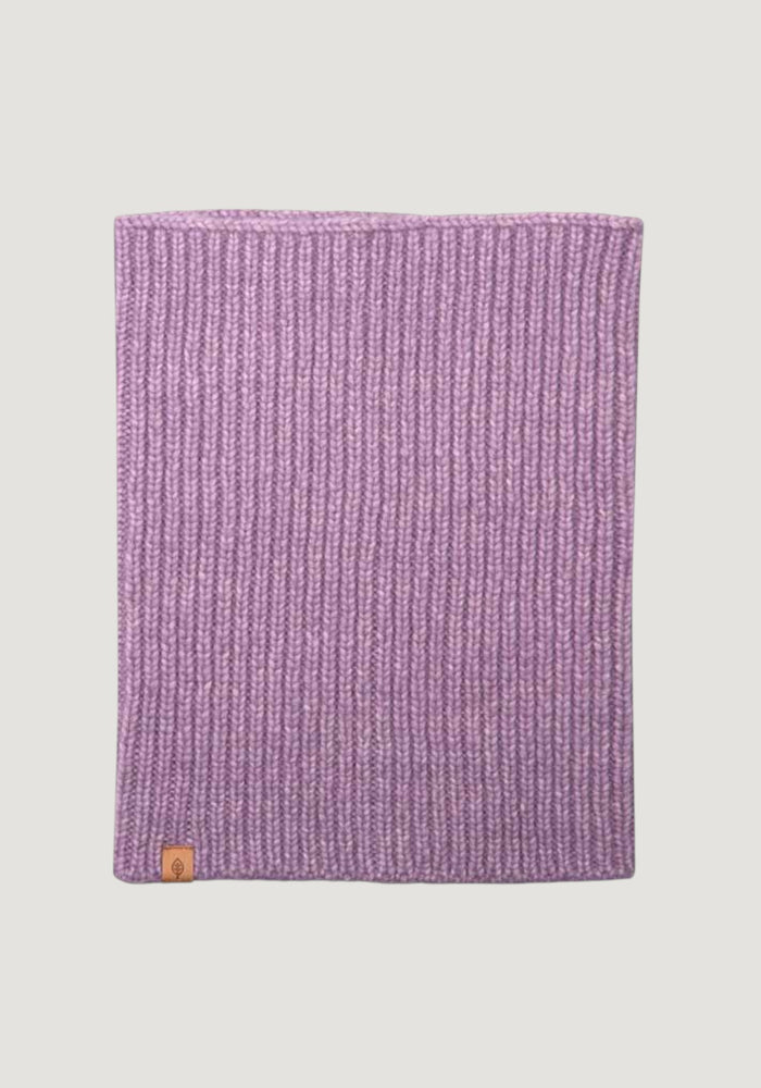 Fular circular femei din baby alpaca, bumbac și lână merinos - Lilac