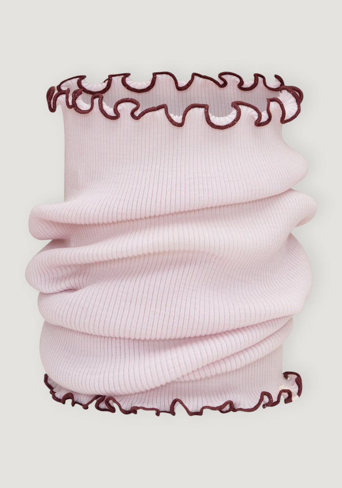 Fular circular seamless din lână merinos - Aha Peony Bordeaux