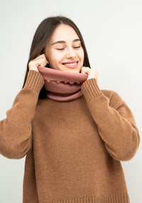 Fular circular seamless din mătase - Birkin Antique Rose