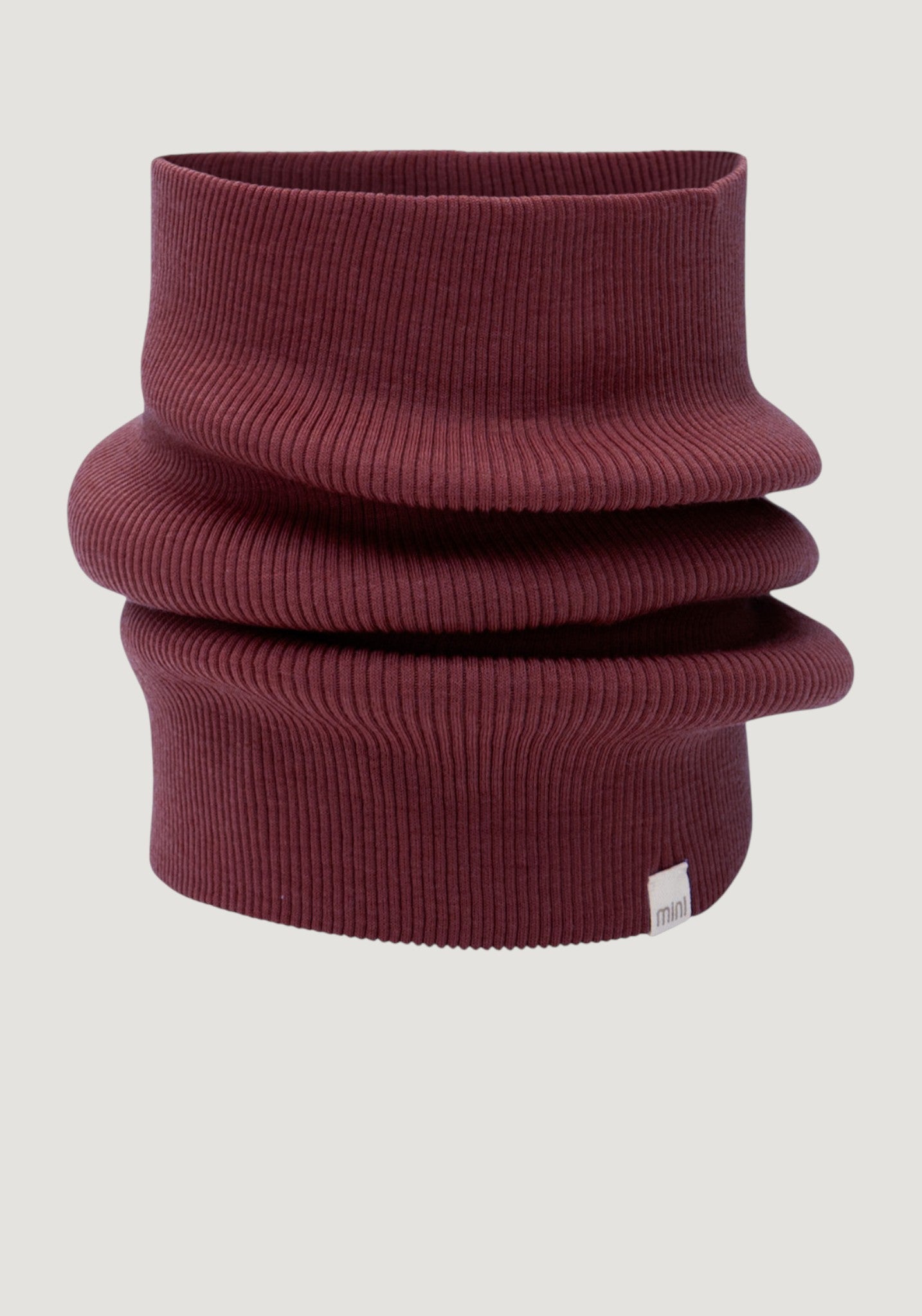 Fular circular seamless dublat din lână merinos - Argir Bordeaux