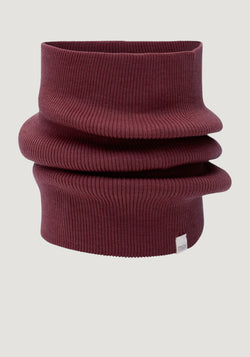 Fular circular seamless dublat din lână merinos - Argir Bordeaux