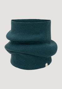 Fular circular seamless dublat din lână merinos - Argir Ocean