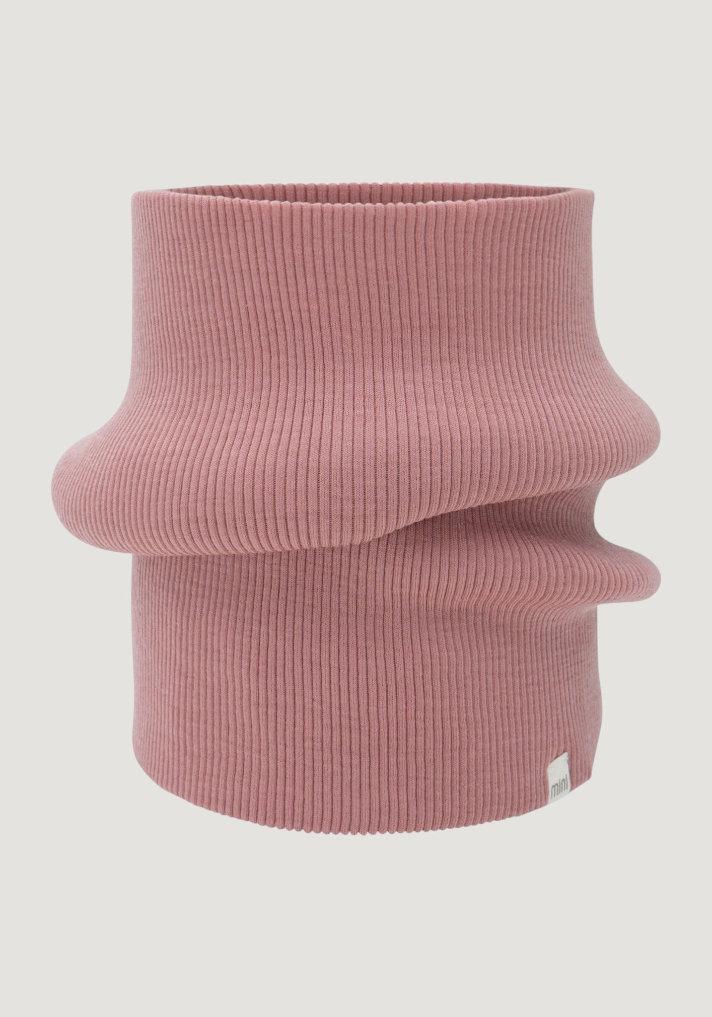Fular circular seamless dublat din lână merinos - Argir Rose
