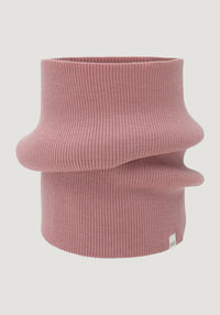 Fular circular seamless dublat din lână merinos - Argir Rose