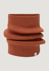 Fular circular seamless dublat din lână merinos - Argir Rust