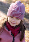 Căciulă Rib din lână merinos, mătase și bumbac - Berry Red