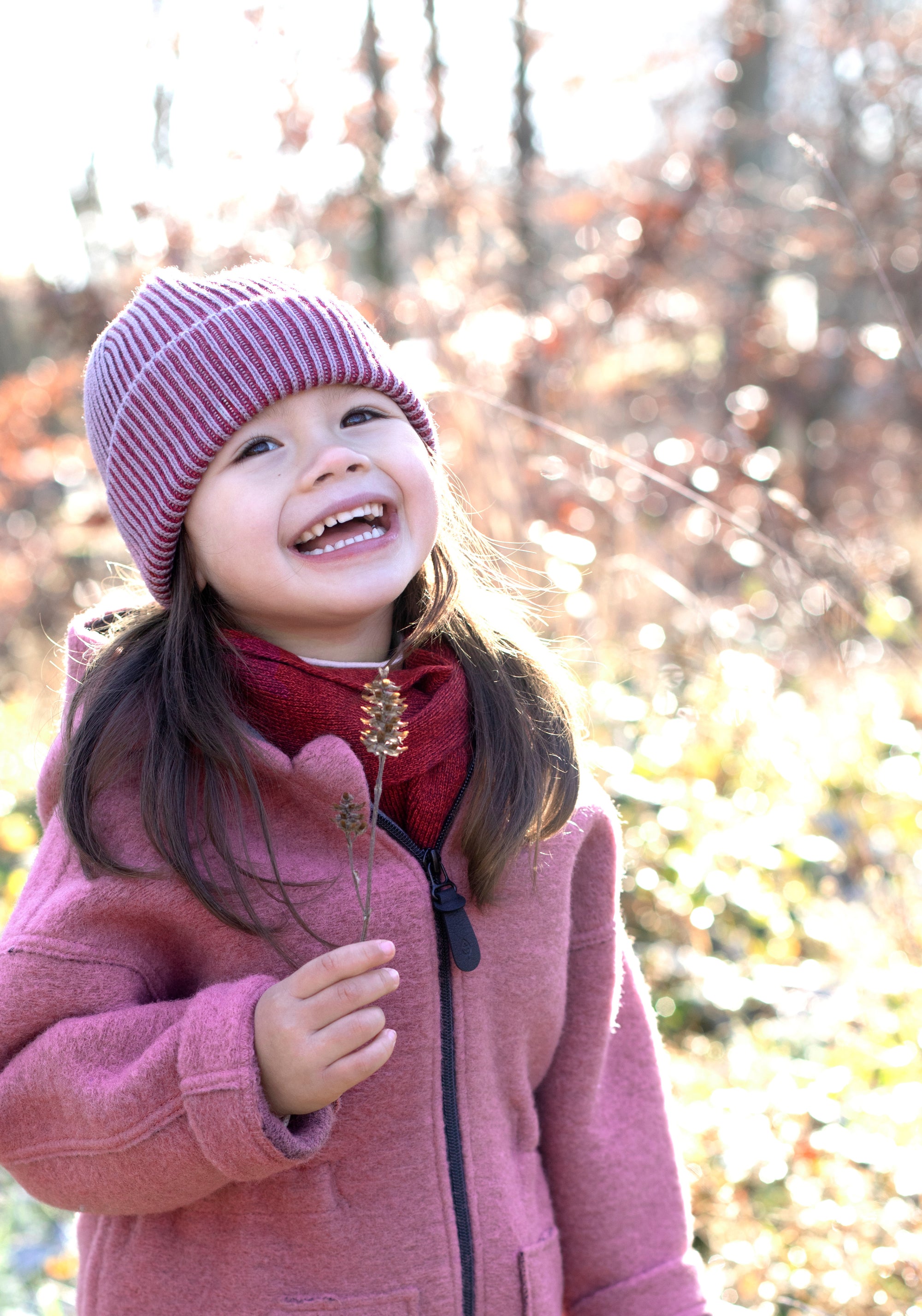 Căciulă Rib din lână merinos, mătase și bumbac - Berry Red