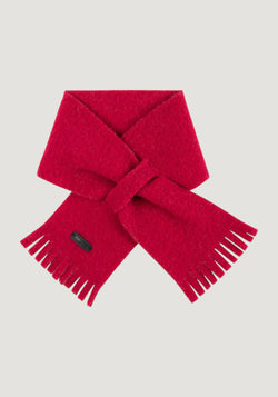 Fular fleece din lână merinos - Berry Red