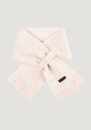 Fular fleece din lână merinosși bumbac - White