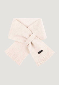 Fular fleece din lână merinosși bumbac - White