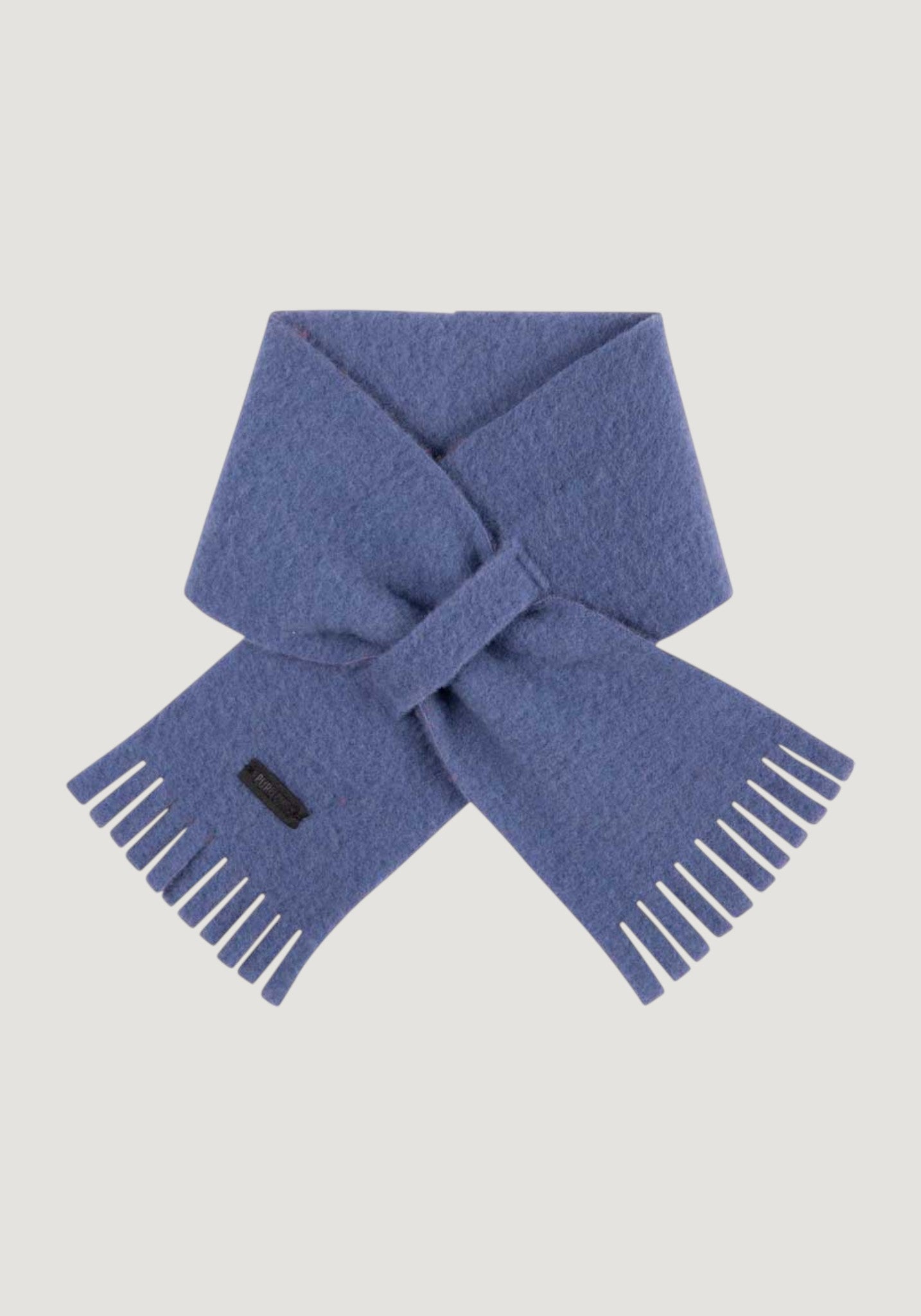 Fular fleece din lână merinos - Smoke Blue