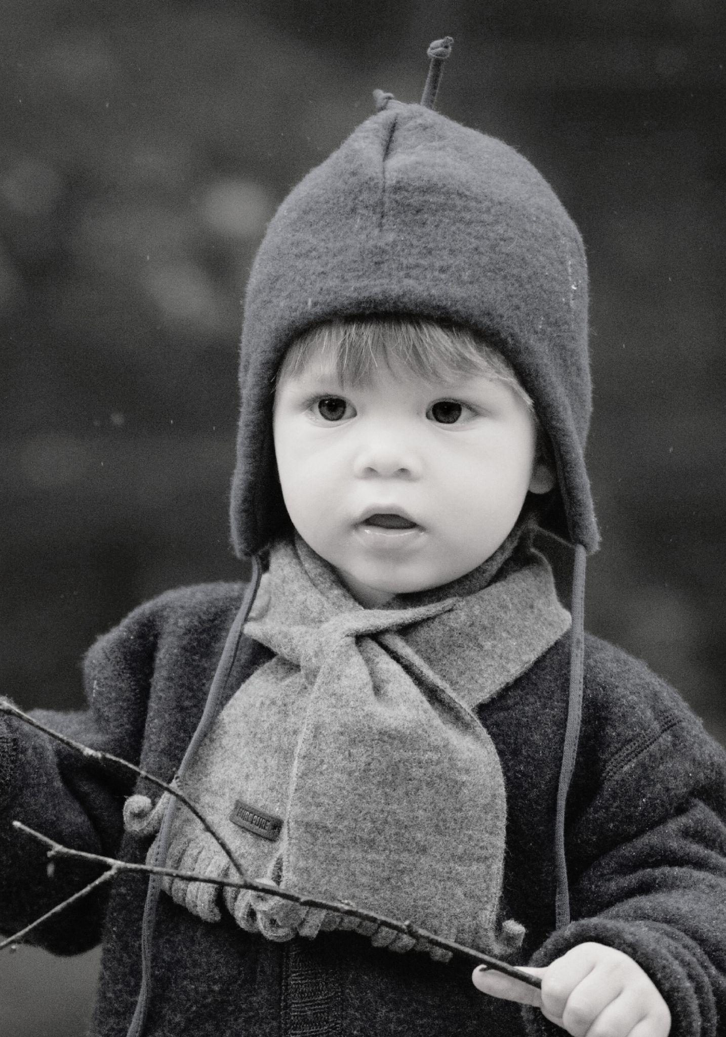Fular fleece din lână merinos - Berry Red