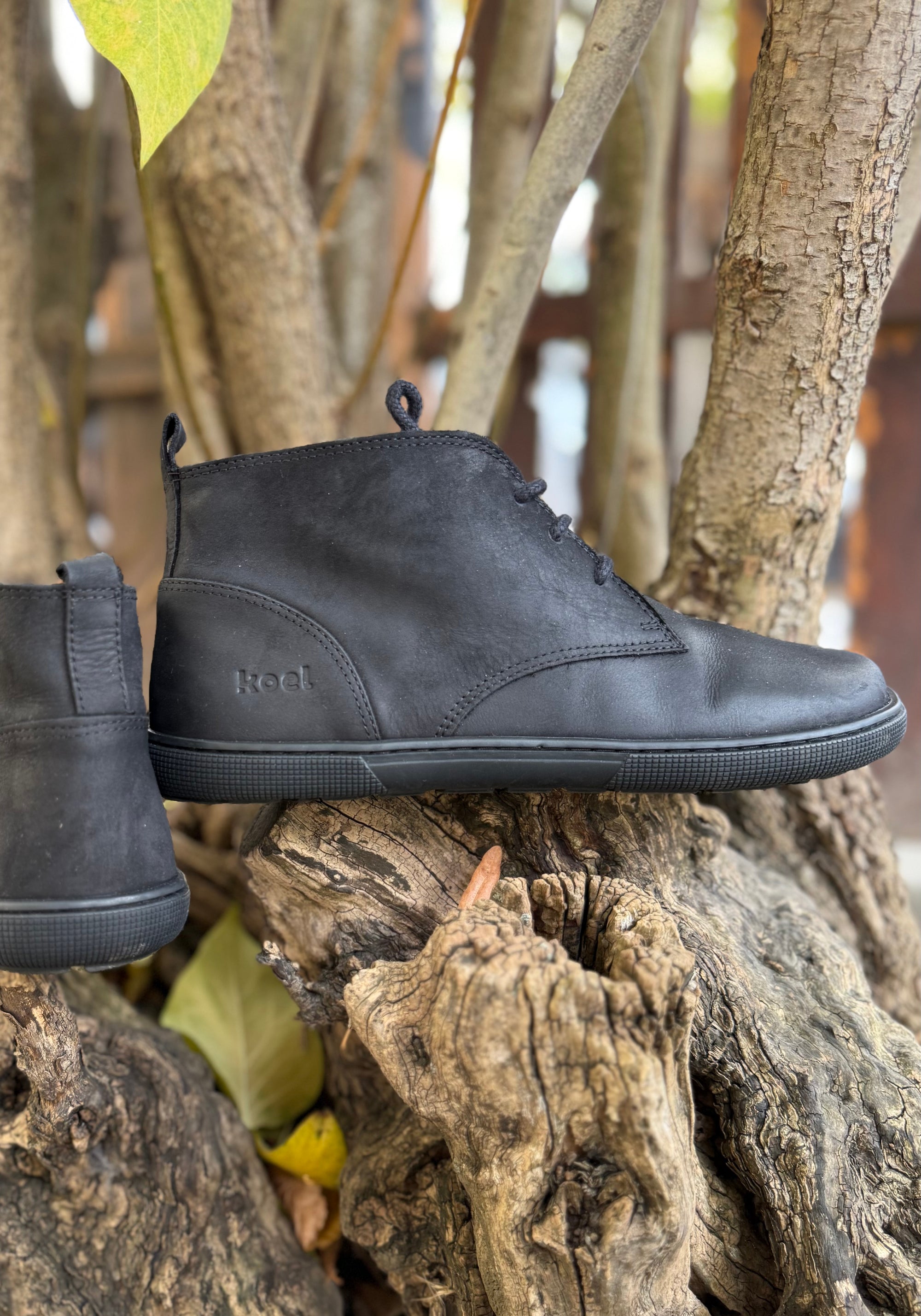Ghete Barefoot din piele - Fea Black