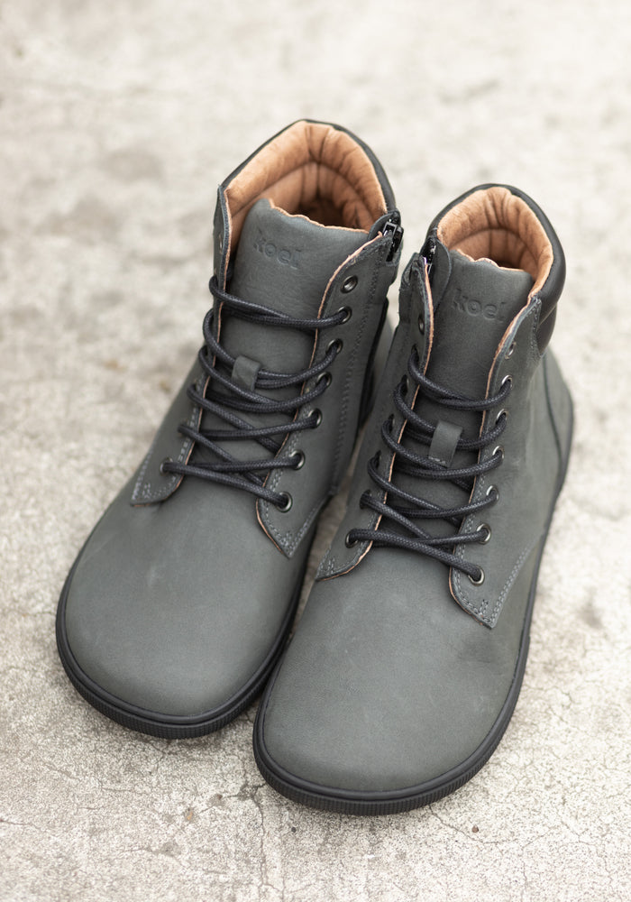 Ghete Barefoot din piele - Florence Dark Grey