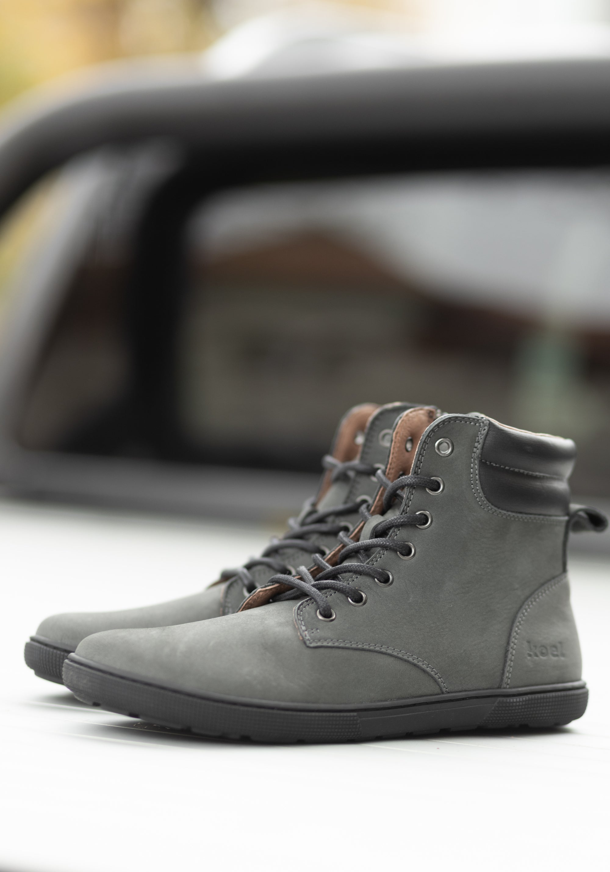 Ghete Barefoot din piele - Florence Dark Grey