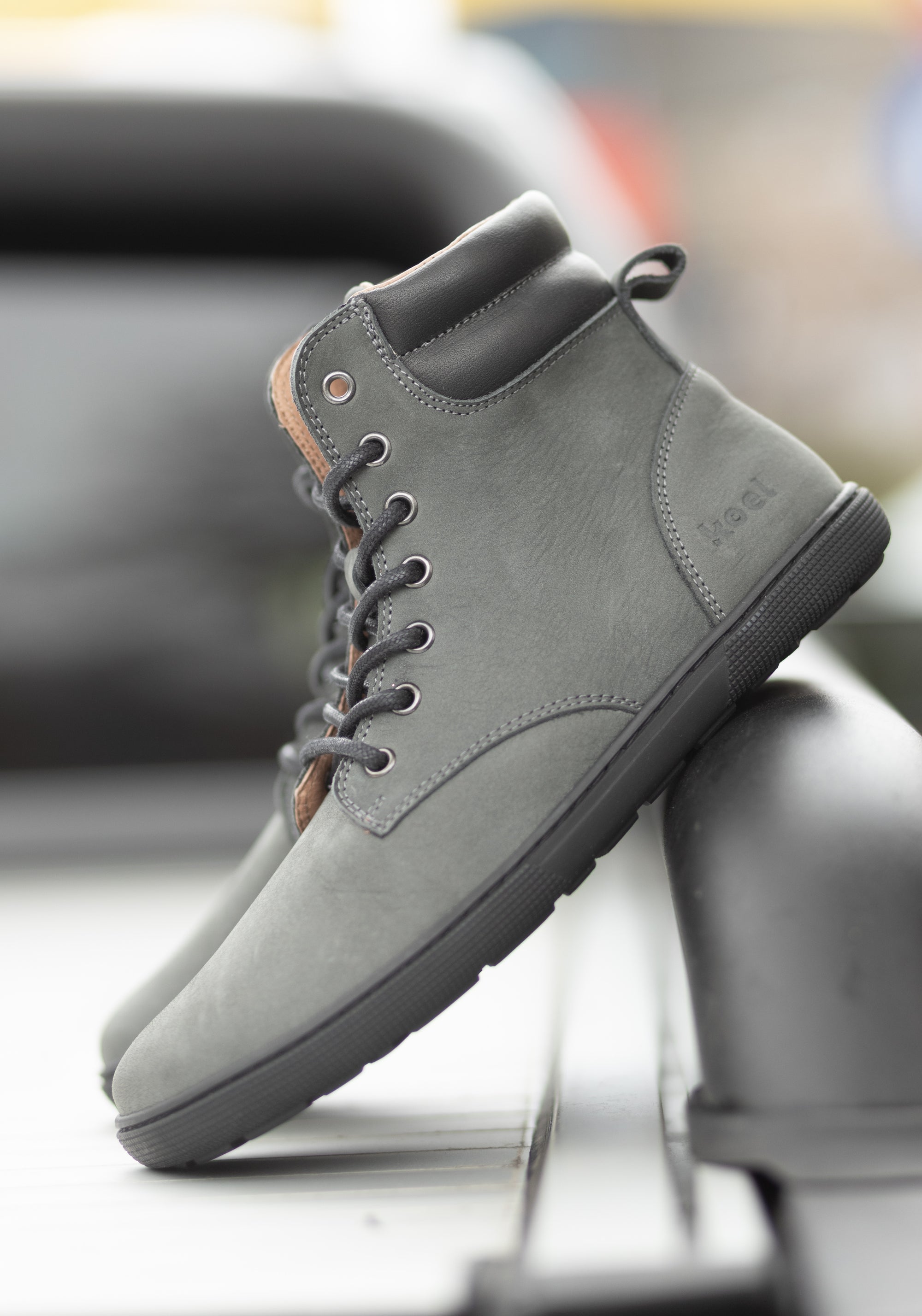 Ghete Barefoot din piele - Florence Dark Grey