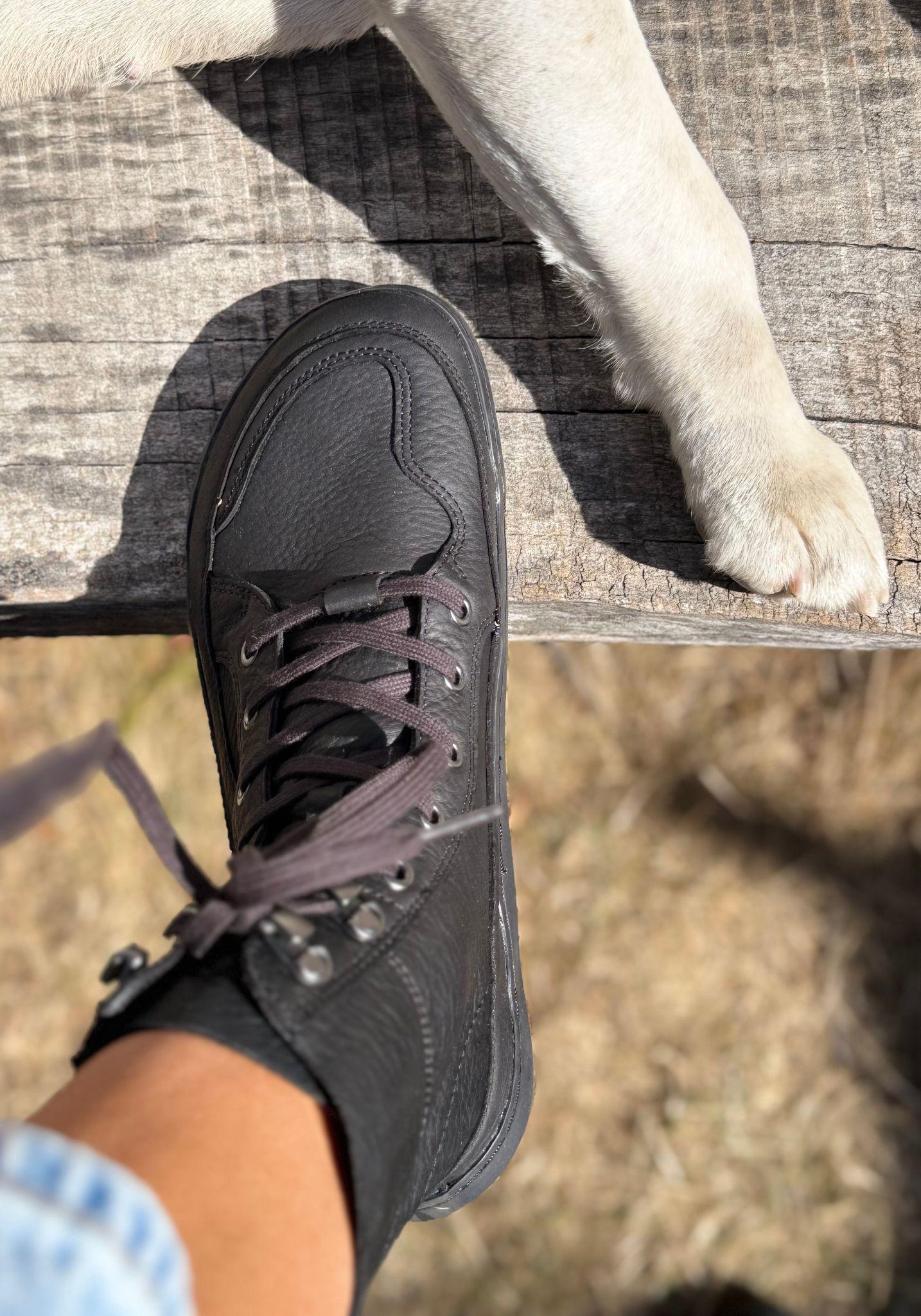 Ghete Barefoot din piele - Gobi Boot II Women Obsidian