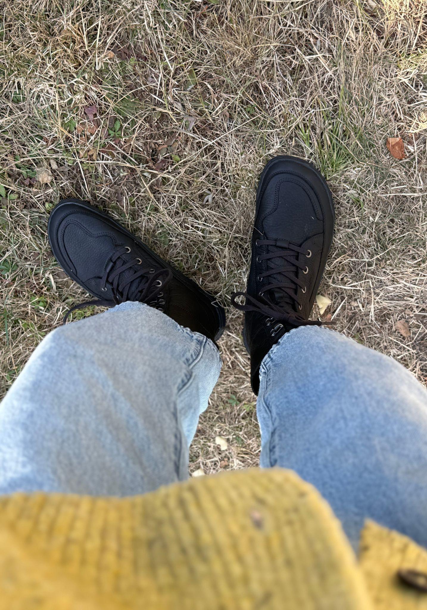 Ghete Barefoot din piele - Gobi Boot II Women Obsidian