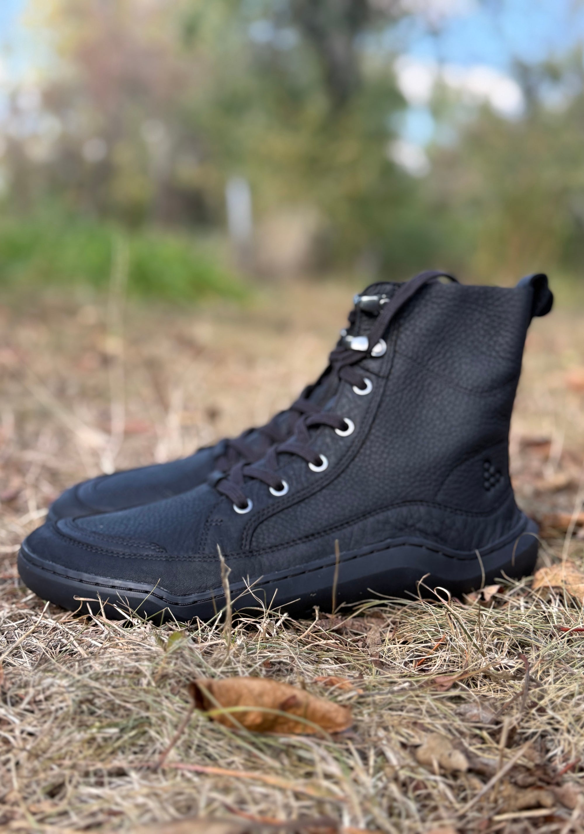 Ghete Barefoot din piele - Gobi Boot II Women Obsidian