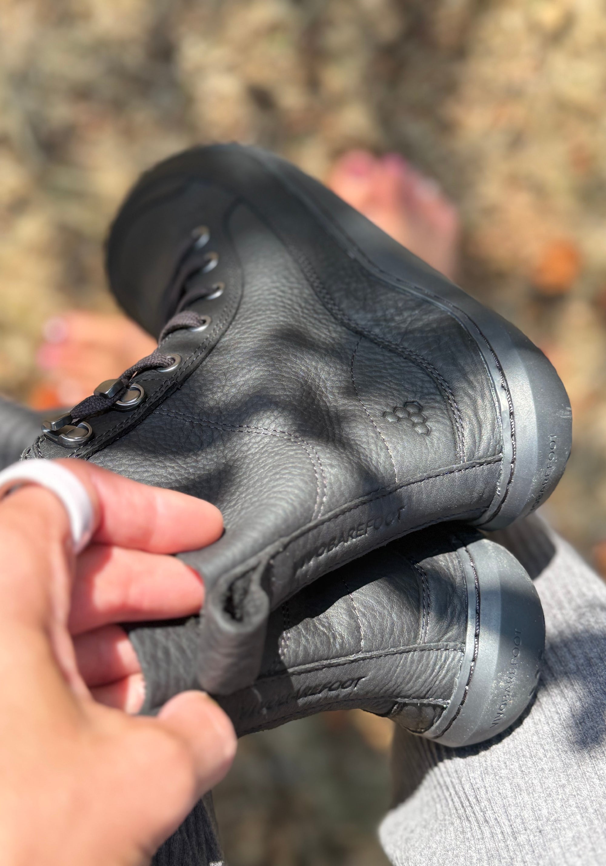Ghete Barefoot din piele - Gobi Boot II Women Obsidian