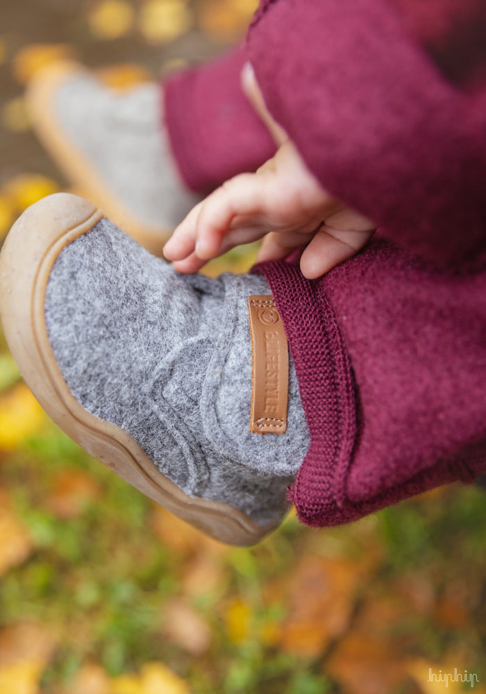 Ghete Barefoot First Step din lână merinos - Marmota Anthracite BLifestyle HipHip.ro