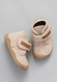 Ghete Barefoot First Step din lână merinos - Marmota Beige BLifestyle HipHip.ro