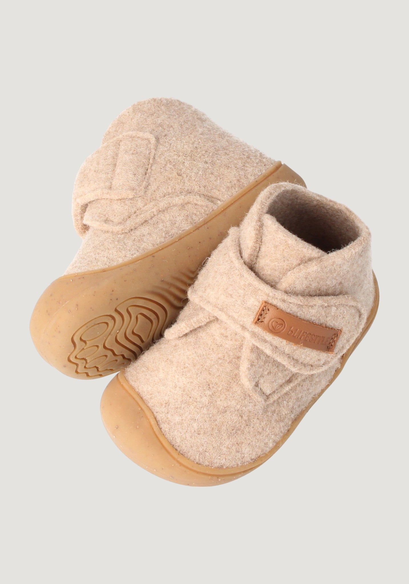 Ghete Barefoot First Step din lână merinos - Marmota Beige BLifestyle HipHip.ro