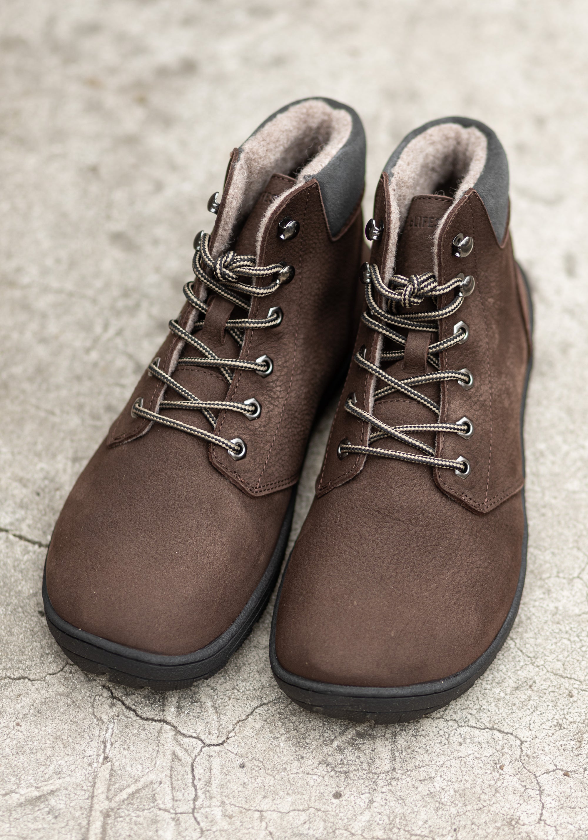 Ghete Barefoot îmblănite adulți - Street Style Chestnut